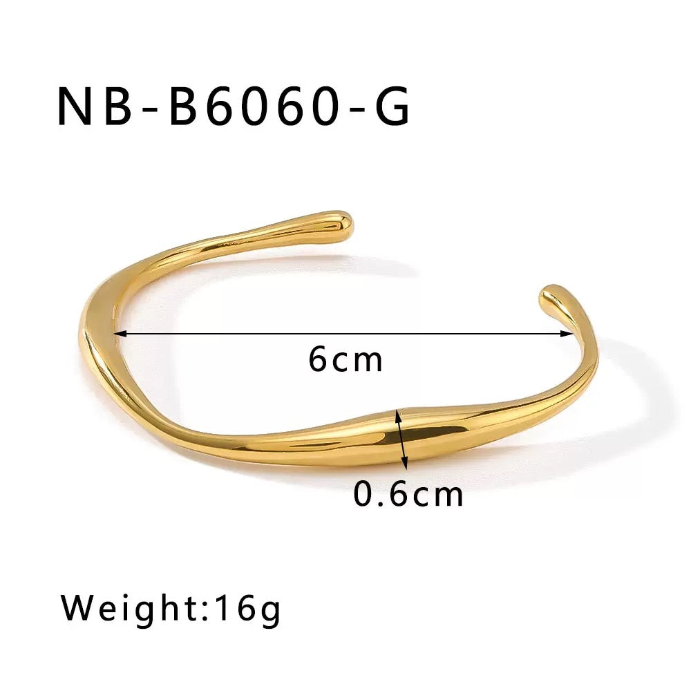Titanium Steel Zircon Inlaid Bracelet | Crystal Bangle | Melanite Jewels