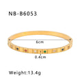 Titanium Steel Zircon Inlaid Bracelet | Crystal Bangle | Melanite Jewels