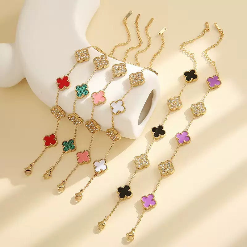 Melanite flower Bracelet