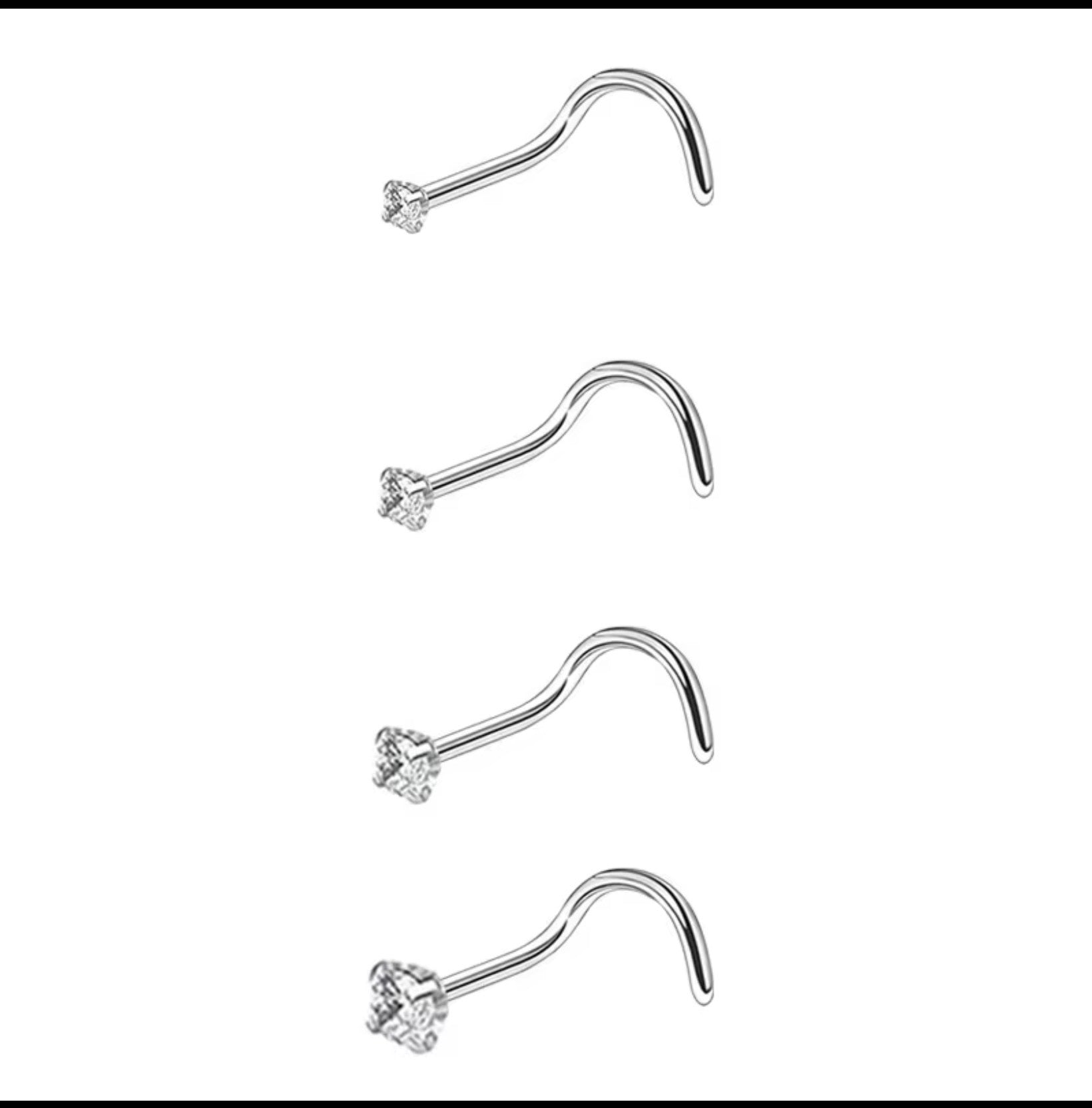 Stainless Steel Zircon Nose Stud 2.5mm | Crystal Nose Ring