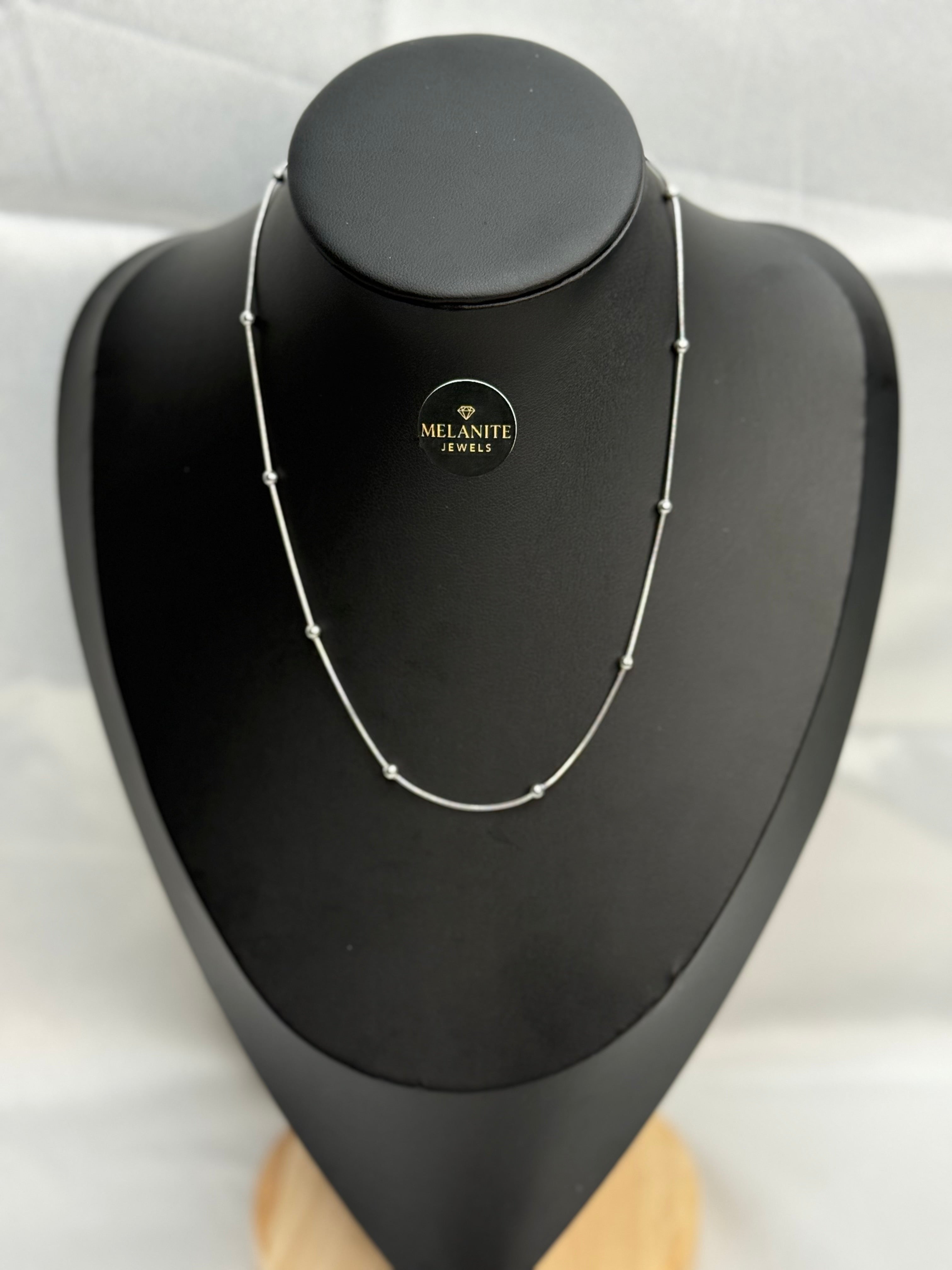 Silver Plated Ball Chain Necklace | Minimalist Bead Chain
