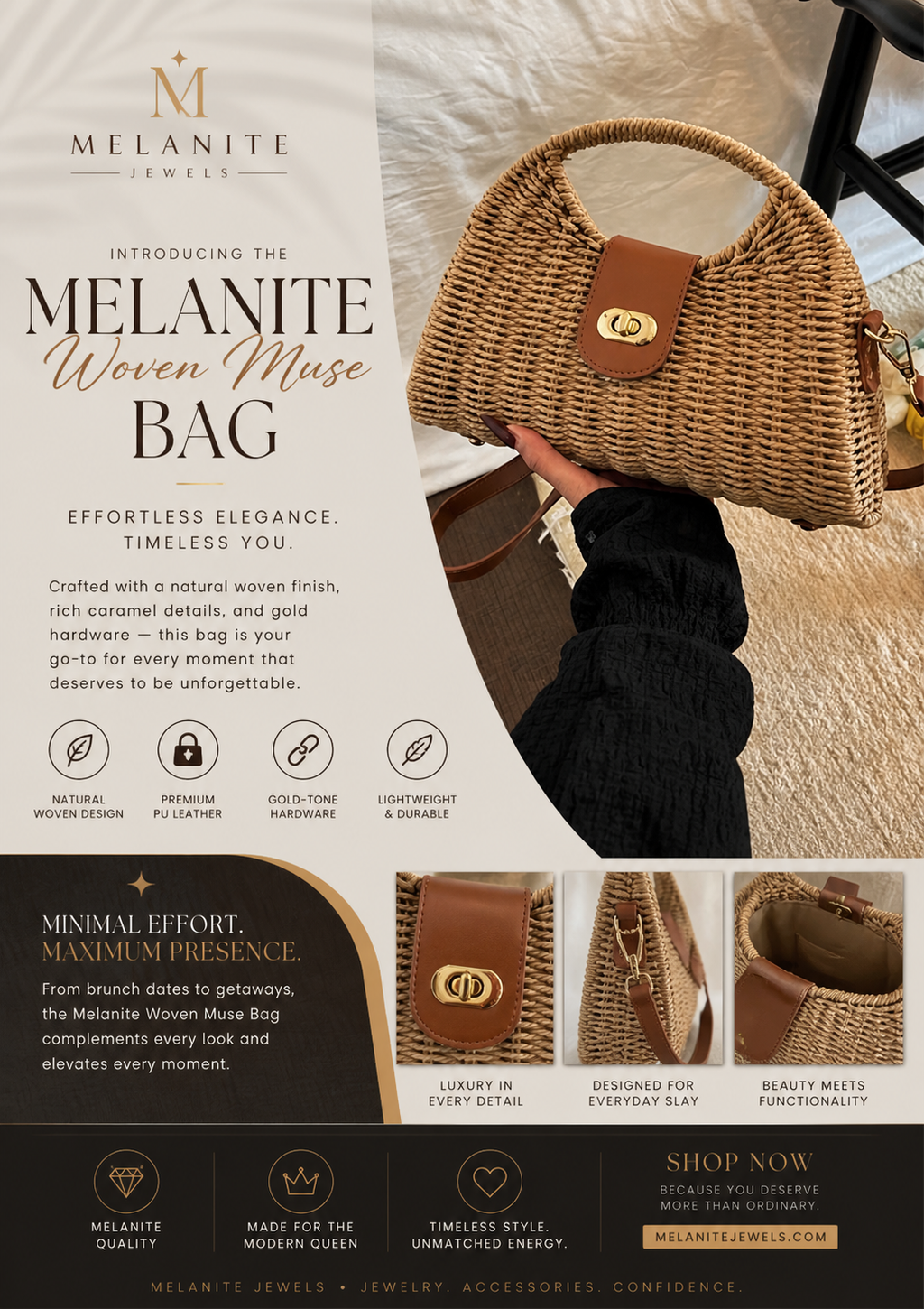 Melanite Woven Muse Bag