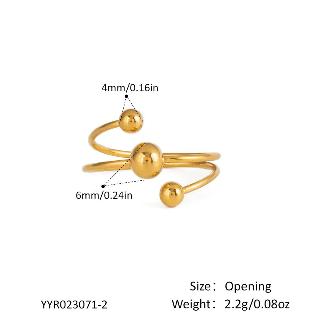 Xialing Gold Plated Ball Open Ring