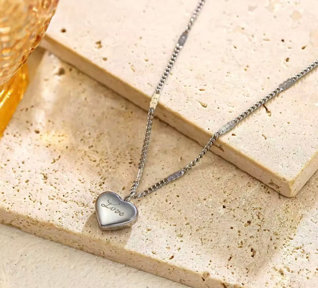 Love Heart Pendant Necklace | Romantic Gold Plated Chain