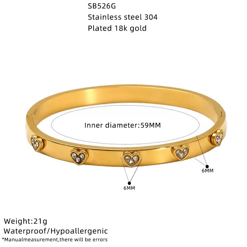 Titanium 4-Leaf Clover Bracelet | Lucky Charm Bangle | Melanite Jewels