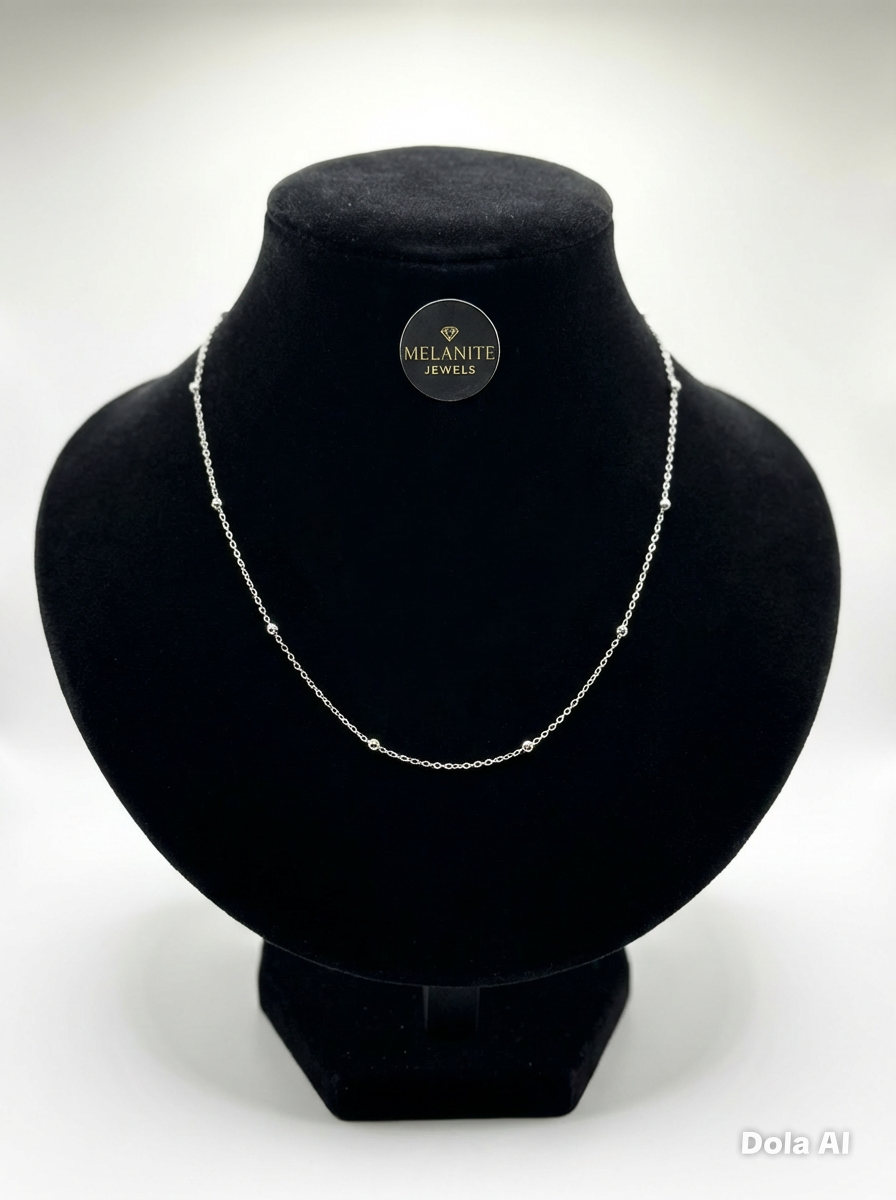 Silver Plated Ball Chain Necklace | Minimalist Bead Chain