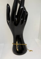 Adjustable Hand Chain Bracelet | Gold Plated Slave Bracelet | Melanite Jewels
