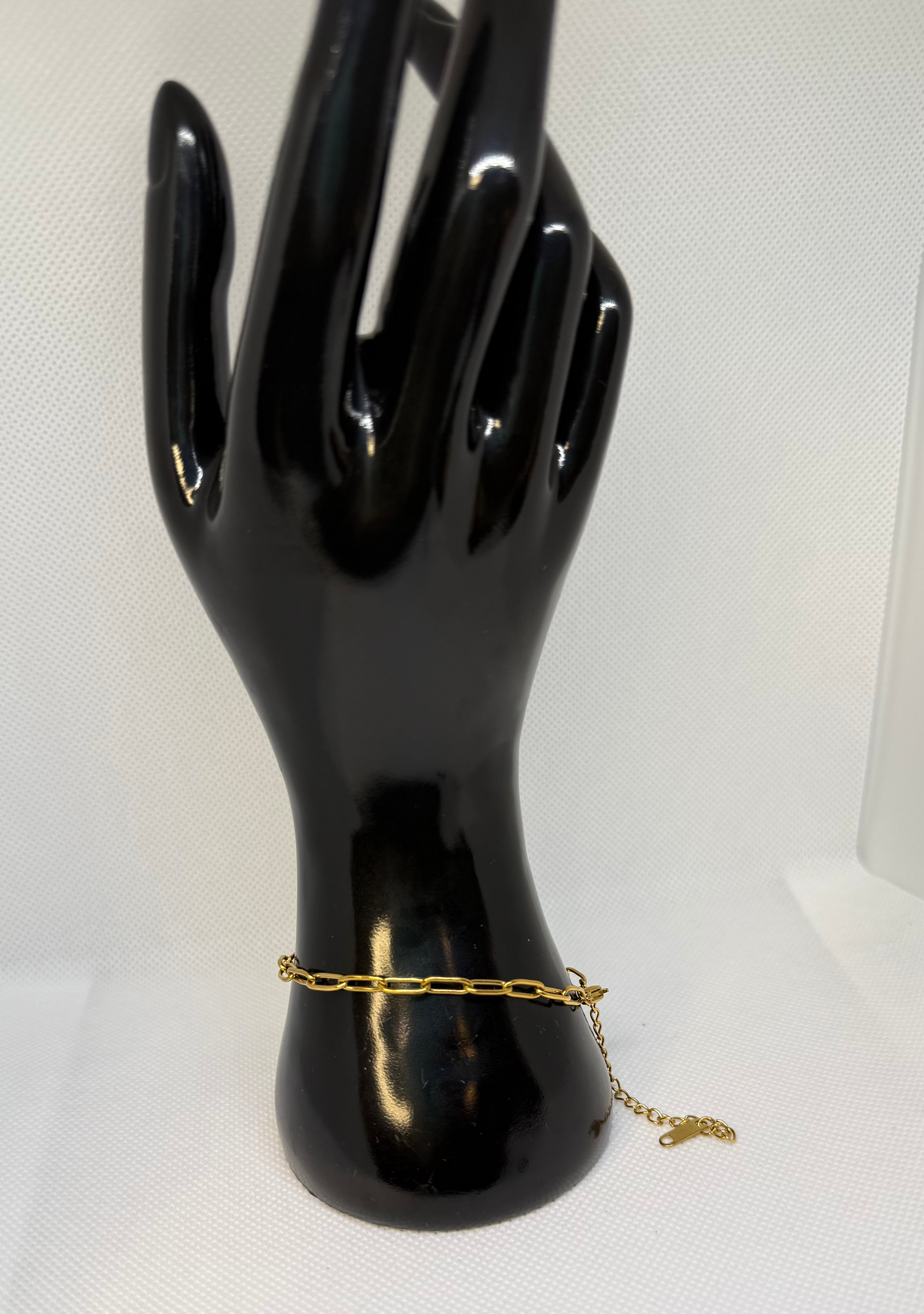 Adjustable Hand Chain Bracelet | Gold Plated Slave Bracelet | Melanite Jewels