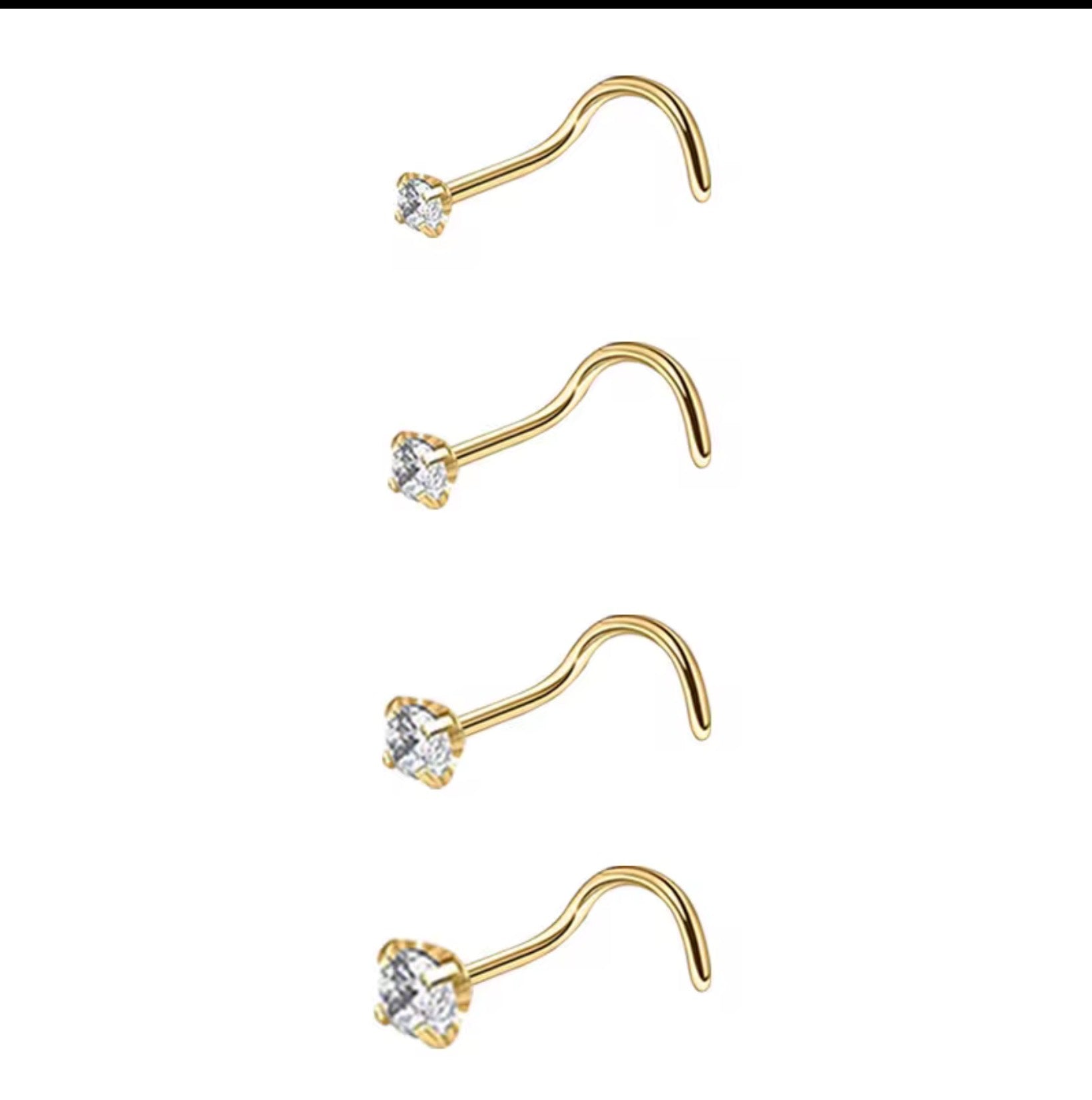 Stainless Steel Zircon Nose Stud 2.5mm | Crystal Nose Ring
