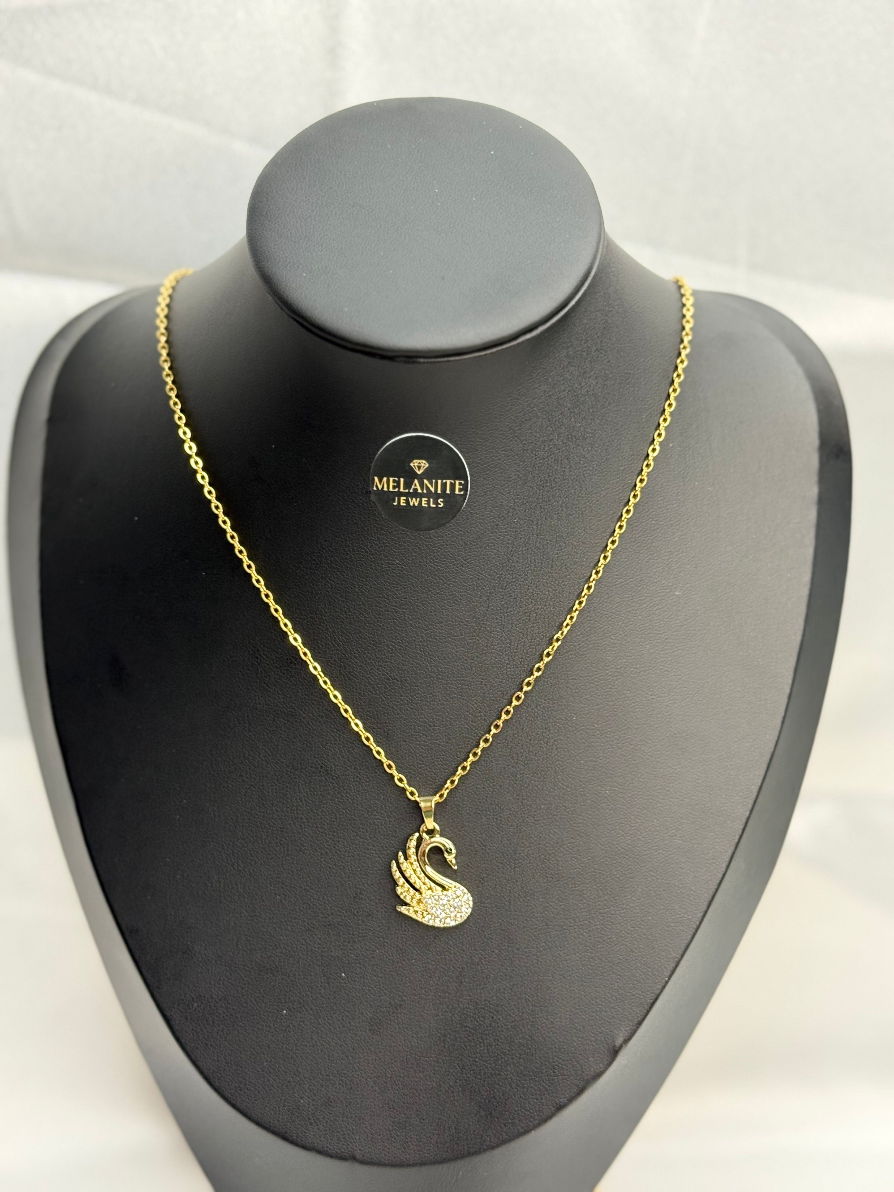 Swan Pendant Necklace | Elegant Bird Charm Chain
