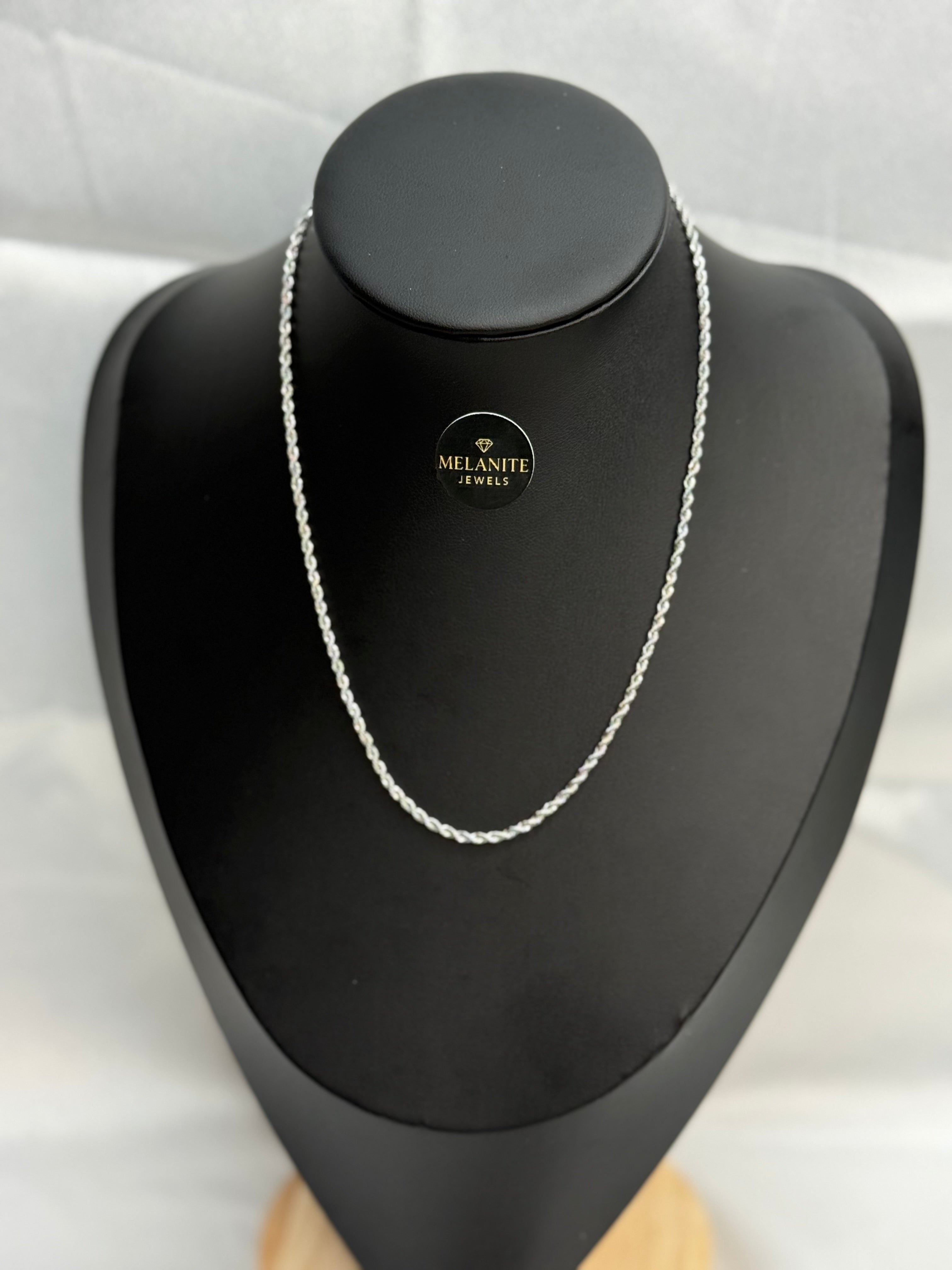 Twist Chain Necklace | Gold Plated Rope Chain | Melanite Jewels