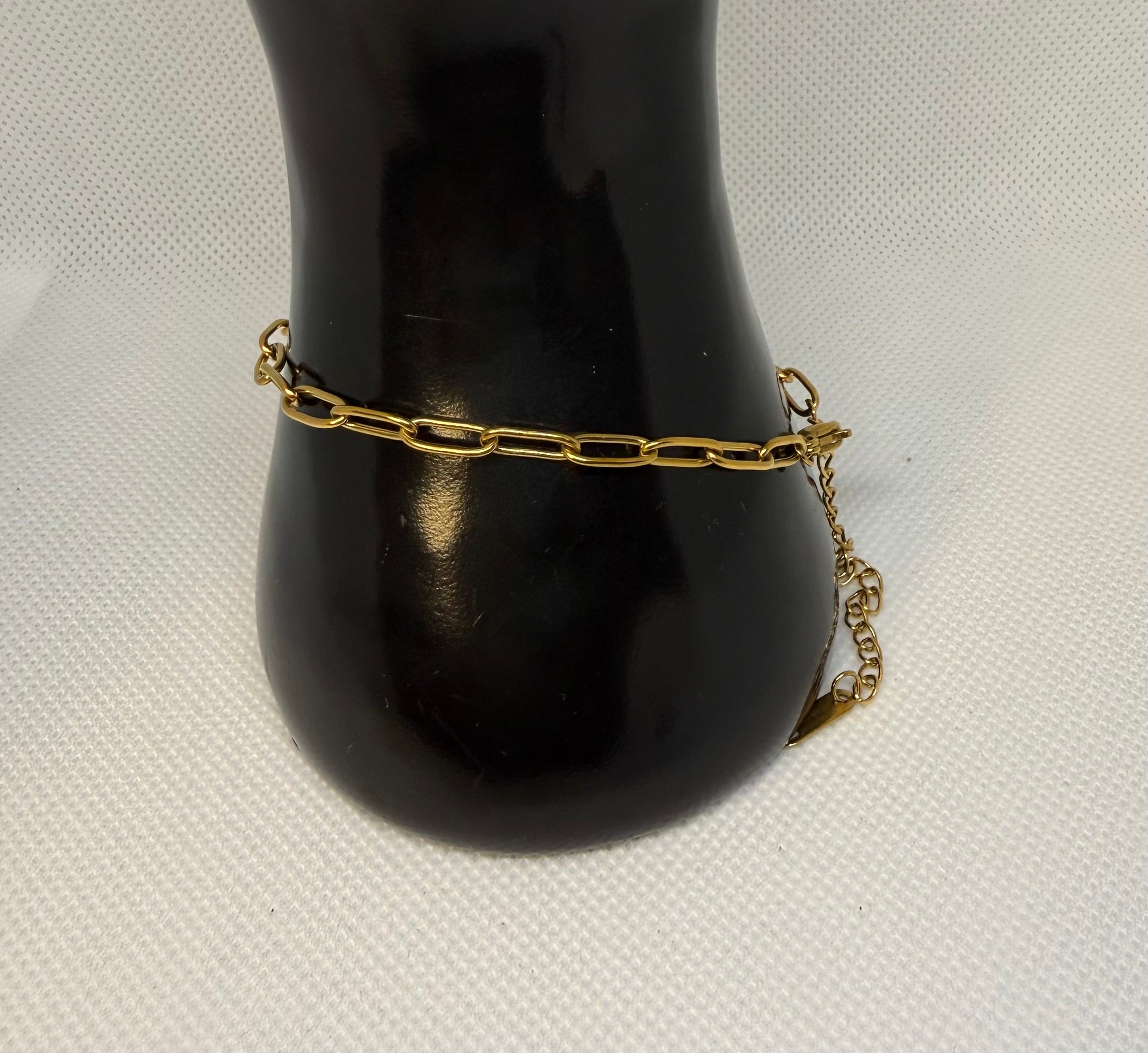 Adjustable Hand Chain Bracelet | Gold Plated Slave Bracelet | Melanite Jewels