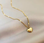 Love Heart Pendant Necklace | Romantic Gold Plated Chain