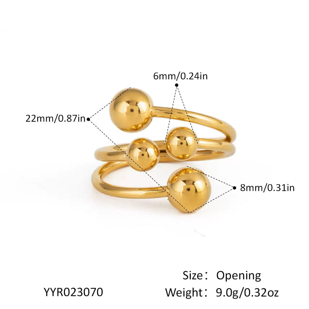 Xialing Gold Plated Ball Open Ring