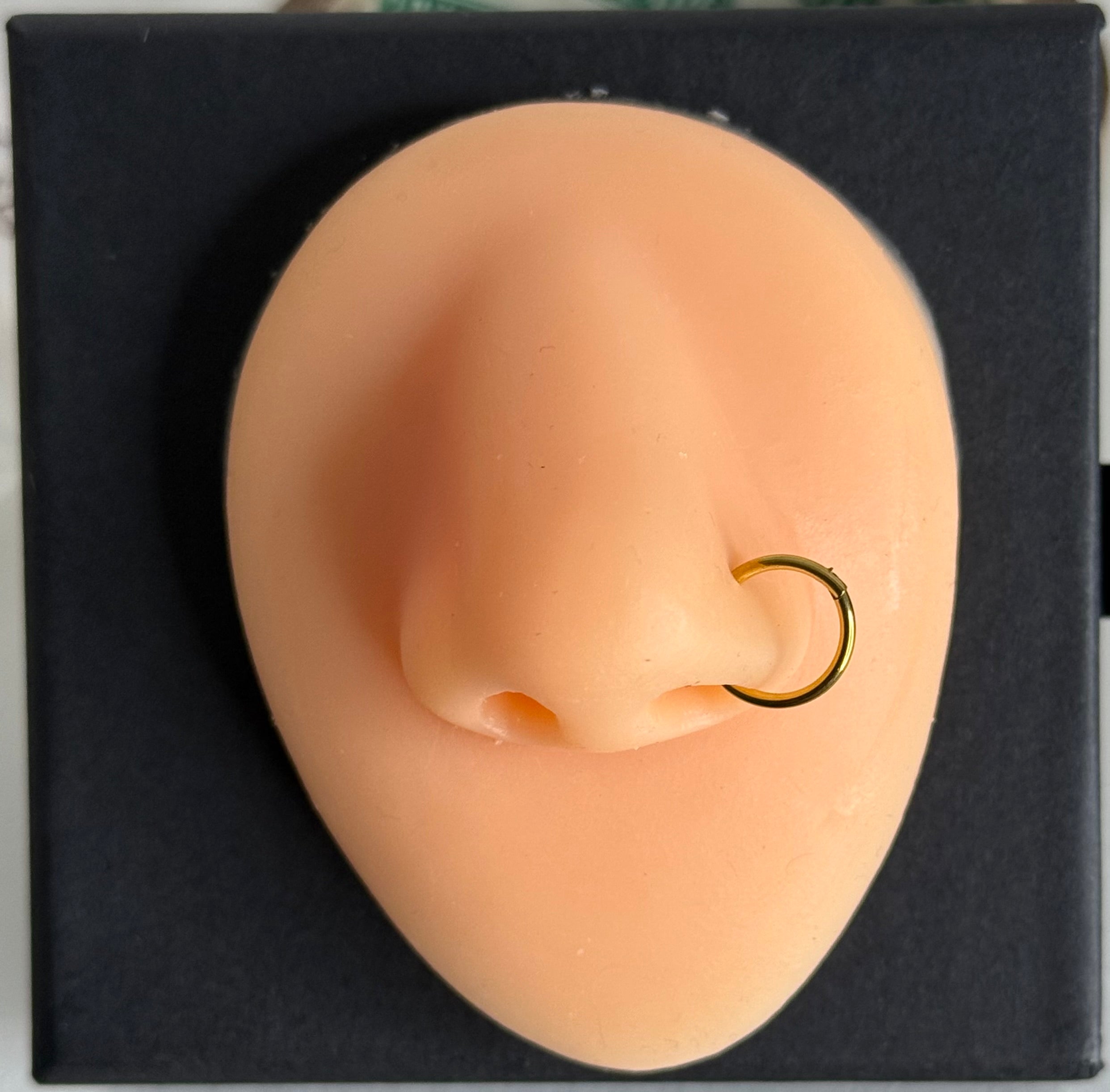 18K Gold Plated Nose Ring 1.2mm | Dainty Hoop Piercing