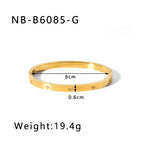 Titanium Steel Zircon Inlaid Bracelet | Crystal Bangle | Melanite Jewels