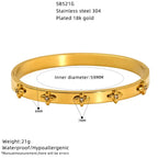 Titanium 4-Leaf Clover Bracelet | Lucky Charm Bangle | Melanite Jewels