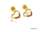 18K Gold Plated Screw Stud Earrings | Secure Flat Back Studs