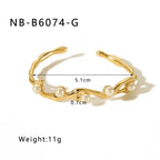 Titanium Steel Zircon Inlaid Bracelet | Crystal Bangle | Melanite Jewels