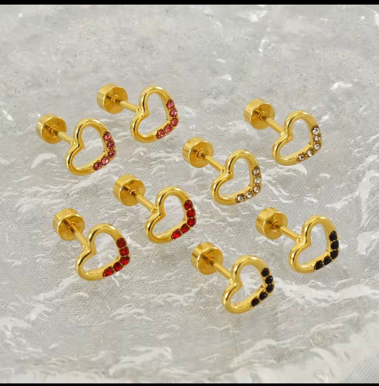 18K Gold Plated Screw Stud Earrings | Secure Flat Back Studs