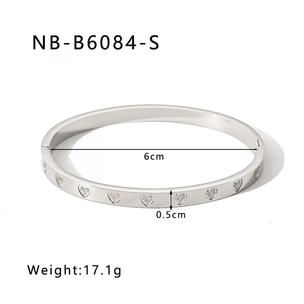Titanium Steel Zircon Inlaid Bracelet | Crystal Bangle | Melanite Jewels