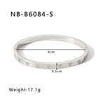Titanium Steel Zircon Inlaid Bracelet | Crystal Bangle | Melanite Jewels