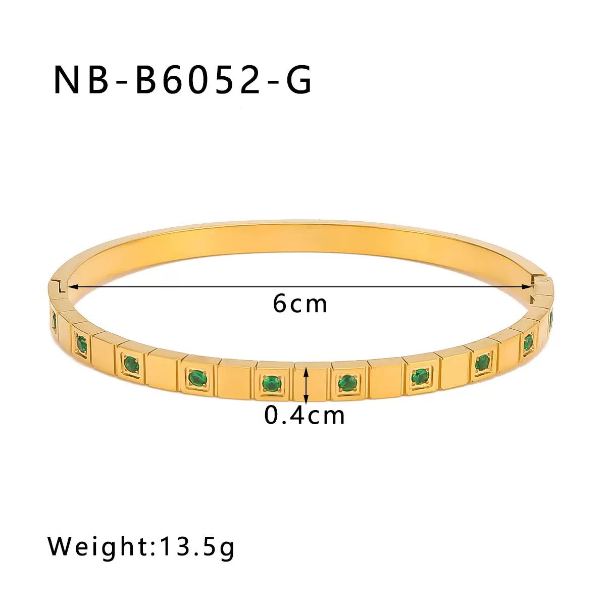 Titanium Steel Zircon Inlaid Bracelet | Crystal Bangle | Melanite Jewels