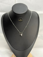 Silver Plated Ring Pendant Necklace | Dainty Circle Charm Chain
