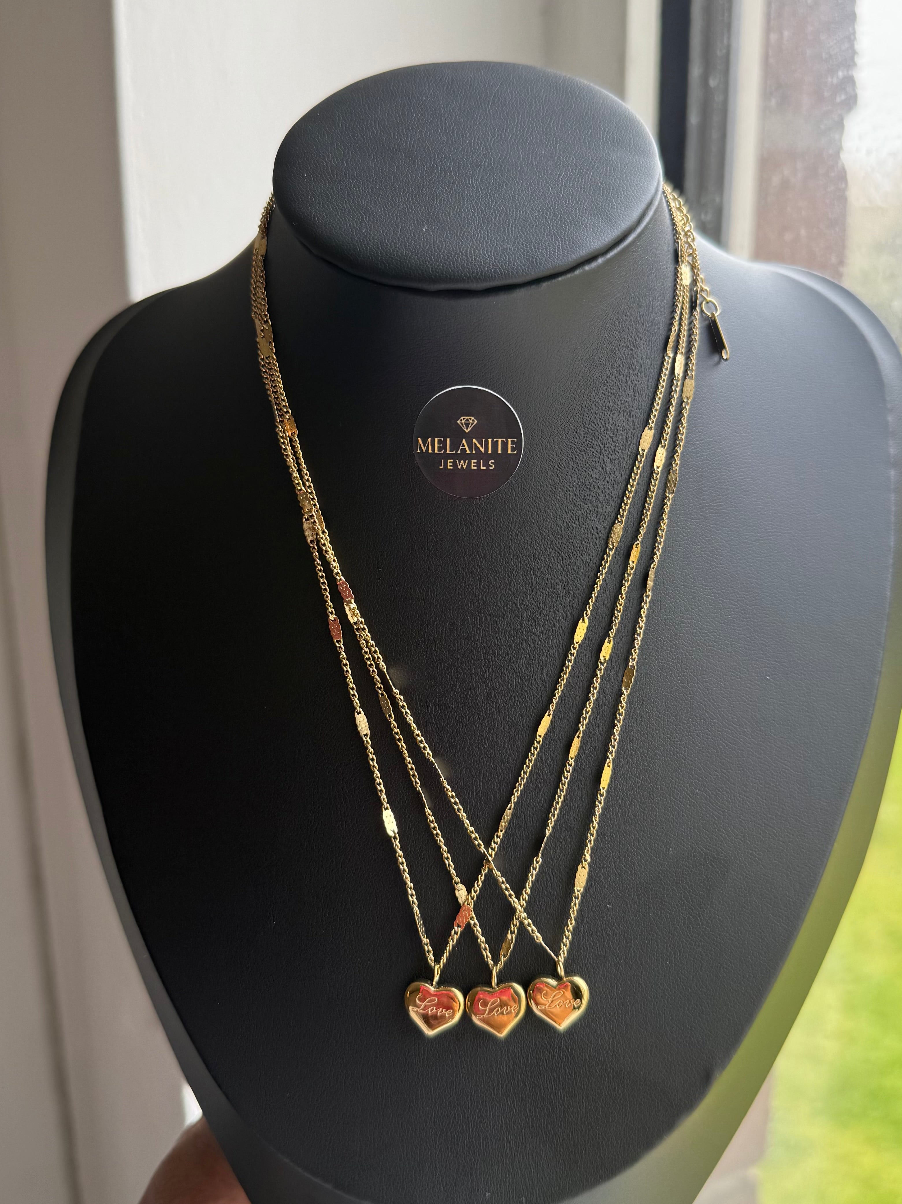 Love Heart Pendant Necklace | Romantic Gold Plated Chain