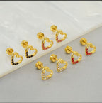18K Gold Plated Screw Stud Earrings | Secure Flat Back Studs