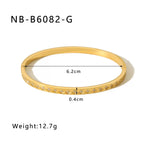 Titanium Steel Zircon Inlaid Bracelet | Crystal Bangle | Melanite Jewels