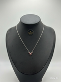 Silver Plated V-Shape Pendant Necklace | Dainty Collarbone Chain