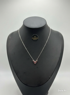 Silver Plated V-Shape Pendant Necklace | Dainty Collarbone Chain