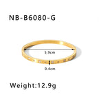Titanium Steel Zircon Inlaid Bracelet | Crystal Bangle | Melanite Jewels