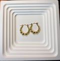 Gold Plated Stainless Steel Textured Hoop Earrings