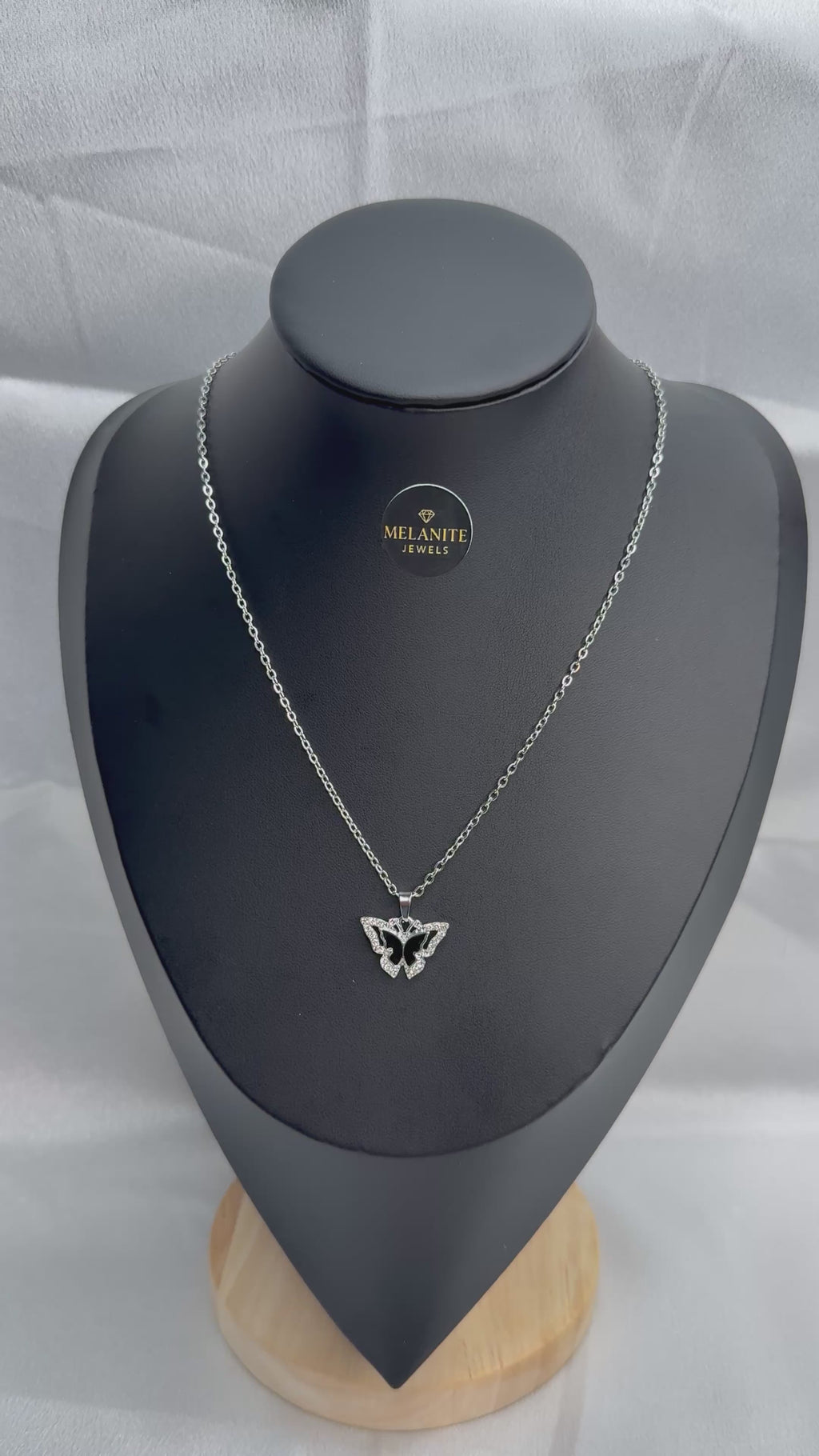 Silver Plated Butterfly Pendant Necklace | Dainty Layering Chain